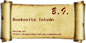 Boskovits István névjegykártya