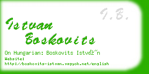 istvan boskovits business card